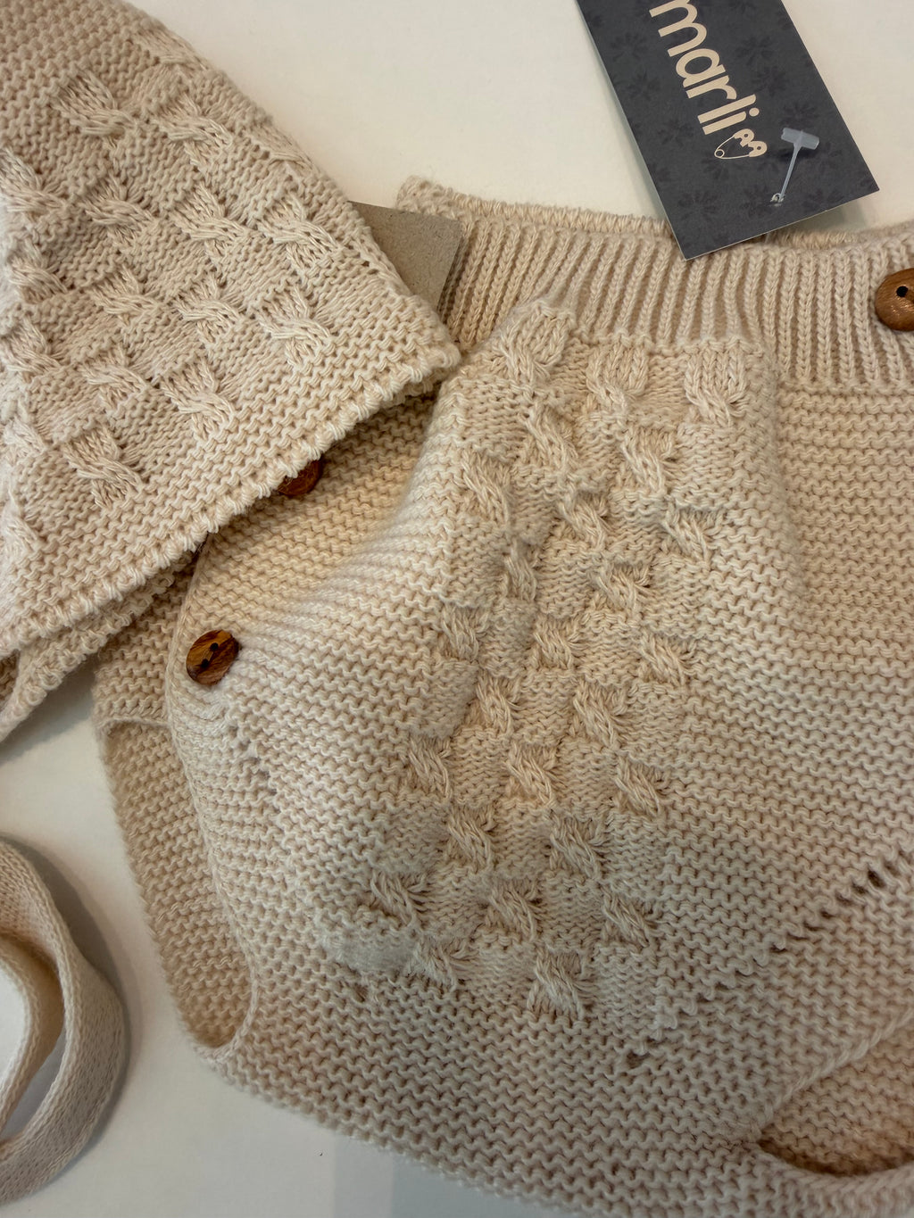 Conjunto capota y braguita beig
