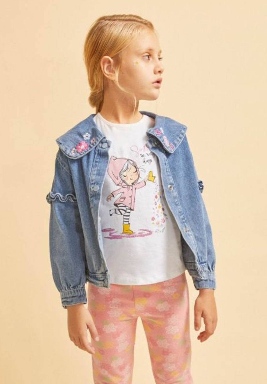 CHAQUETA DENIM FLORES