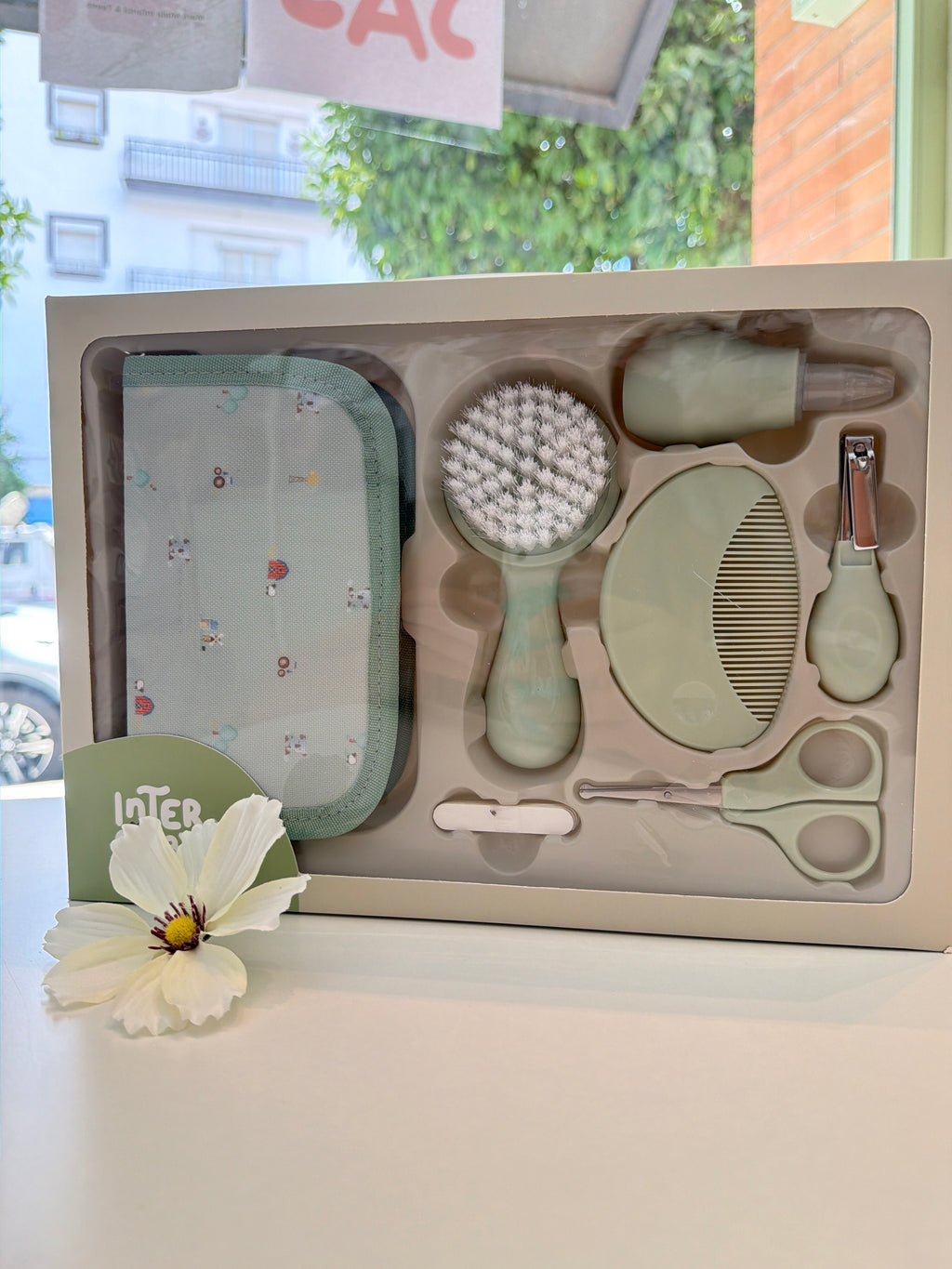 Set cuidado bebé verde agua