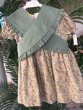 Vestido flores con mañanita verde