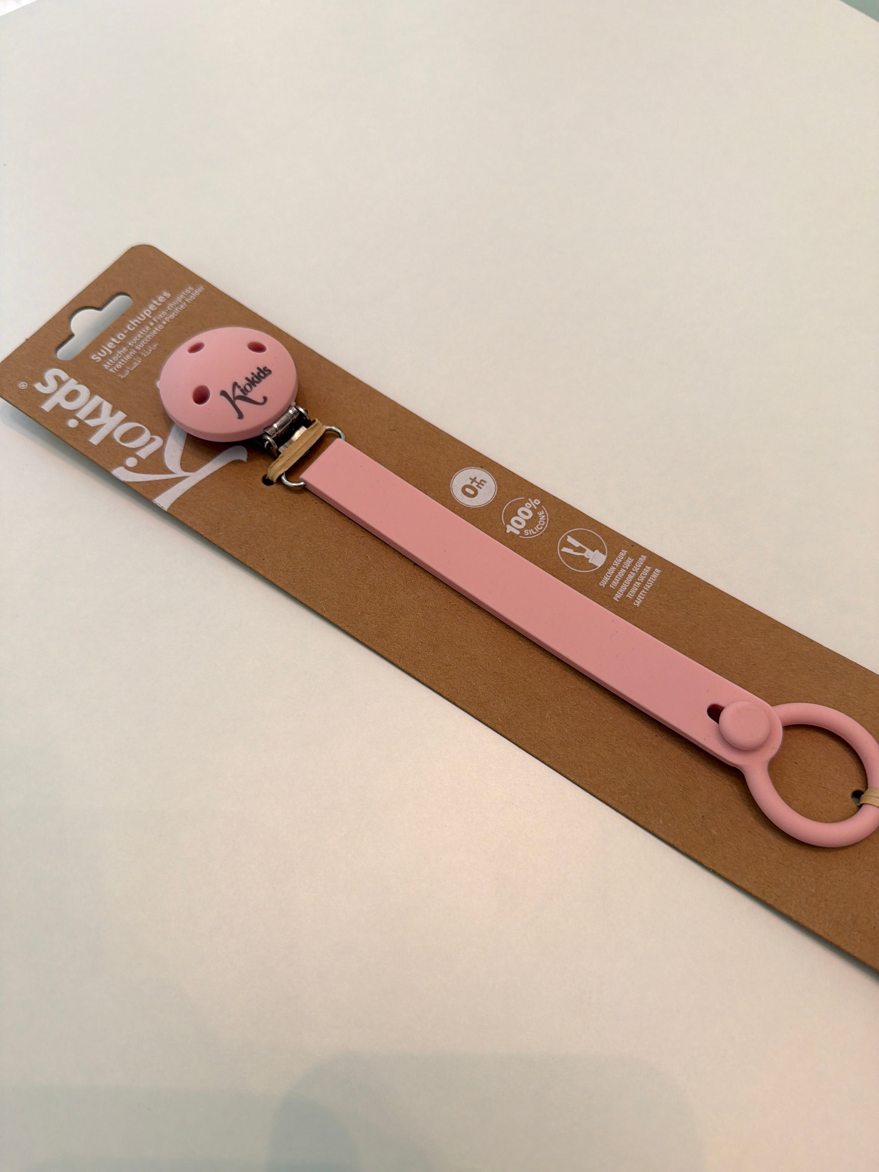 Chupetero Kiokids rosa claro