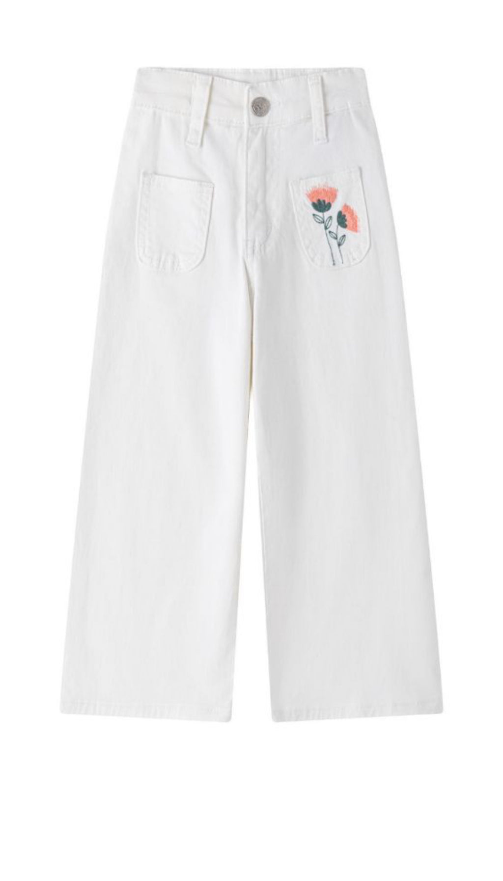 JEANS BLANCOS FLOR BOLSILLO