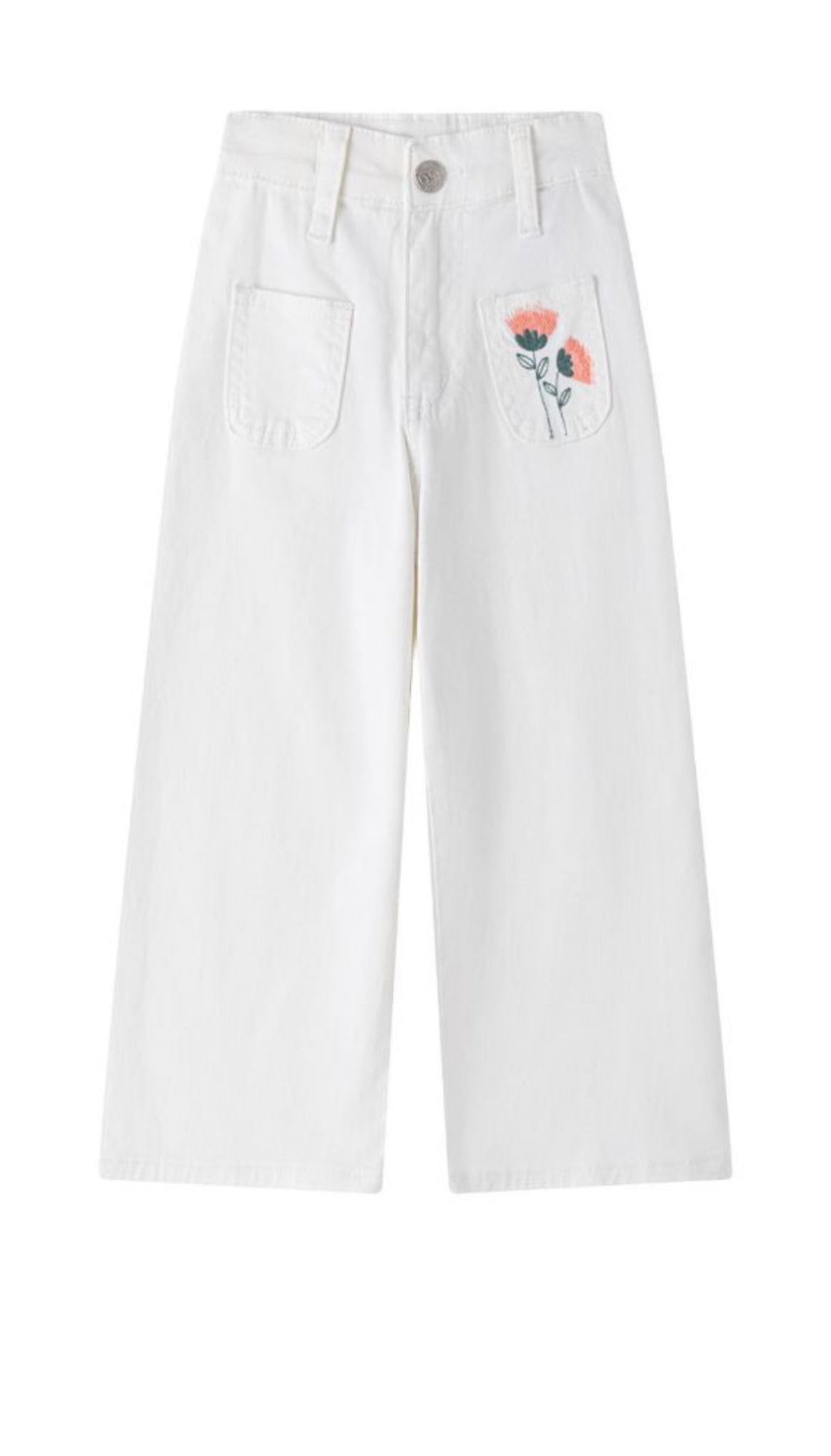 JEANS BLANCOS FLOR BOLSILLO