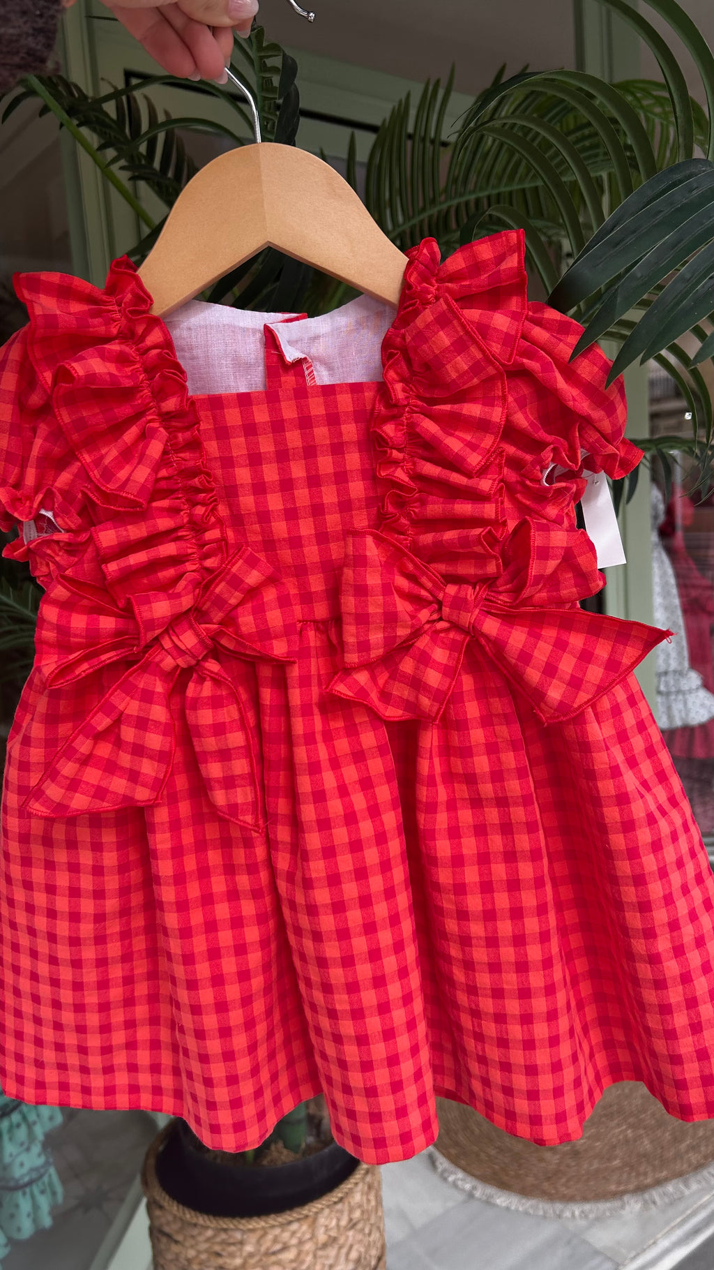VESTIDO VICHY ROSA Y CORAL CELIA
