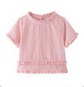 Conjunto niña vichy rosa/naranja