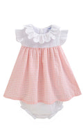 Vestido vichy rosa/naranja