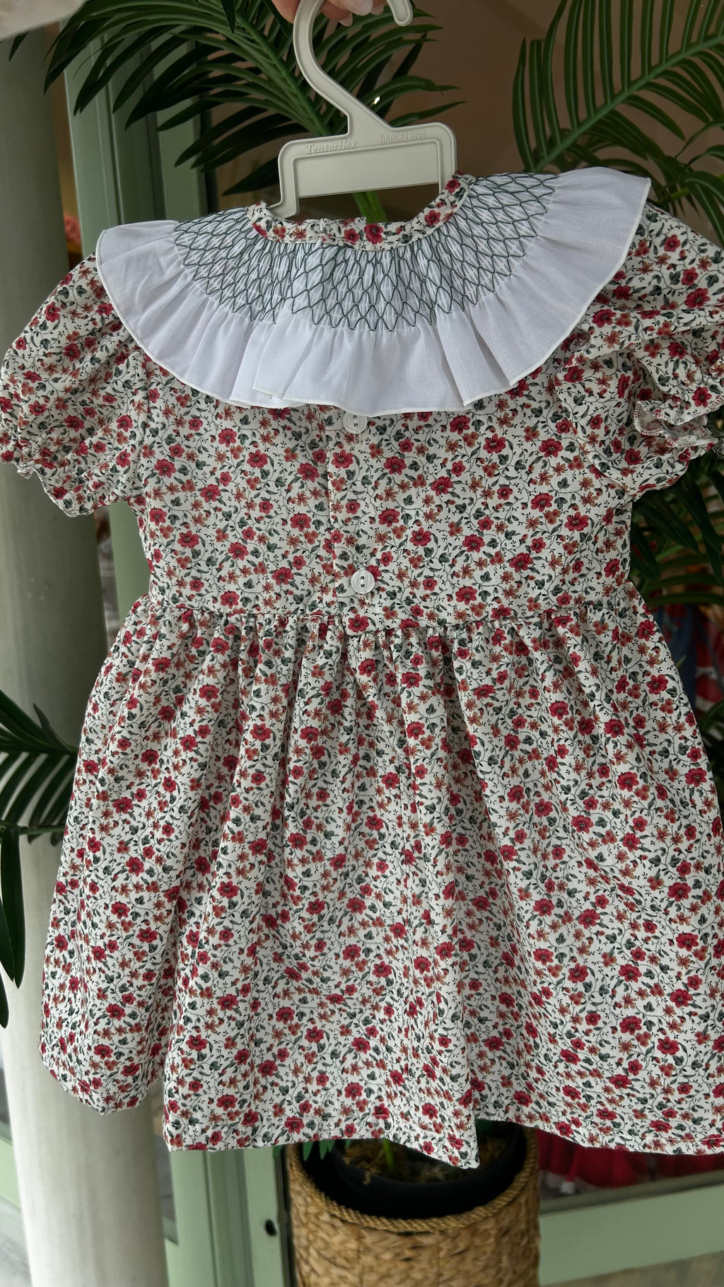 VESTIDO CUELLO SMOCK FLORES