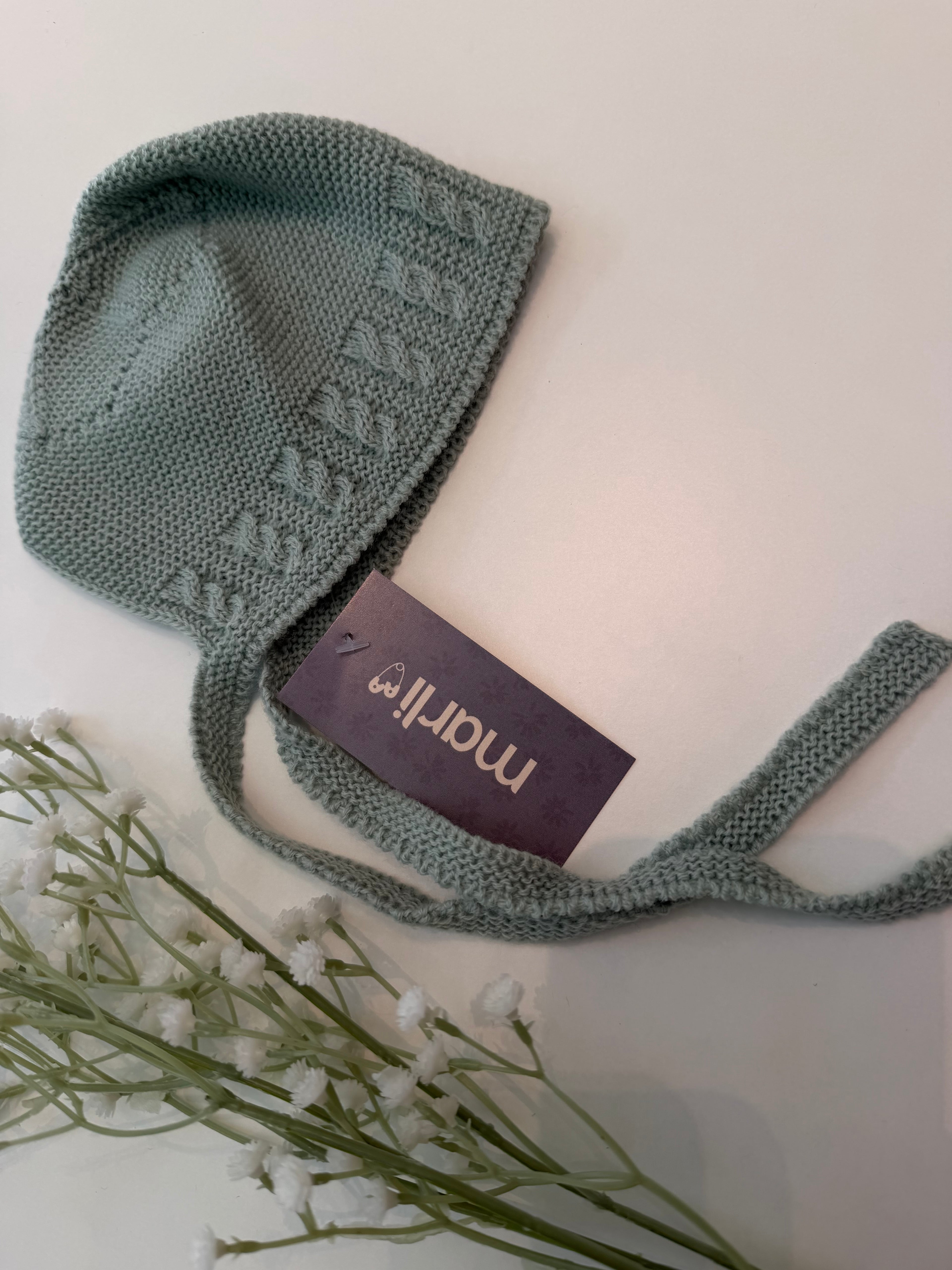 Capota unisex lana verde agua