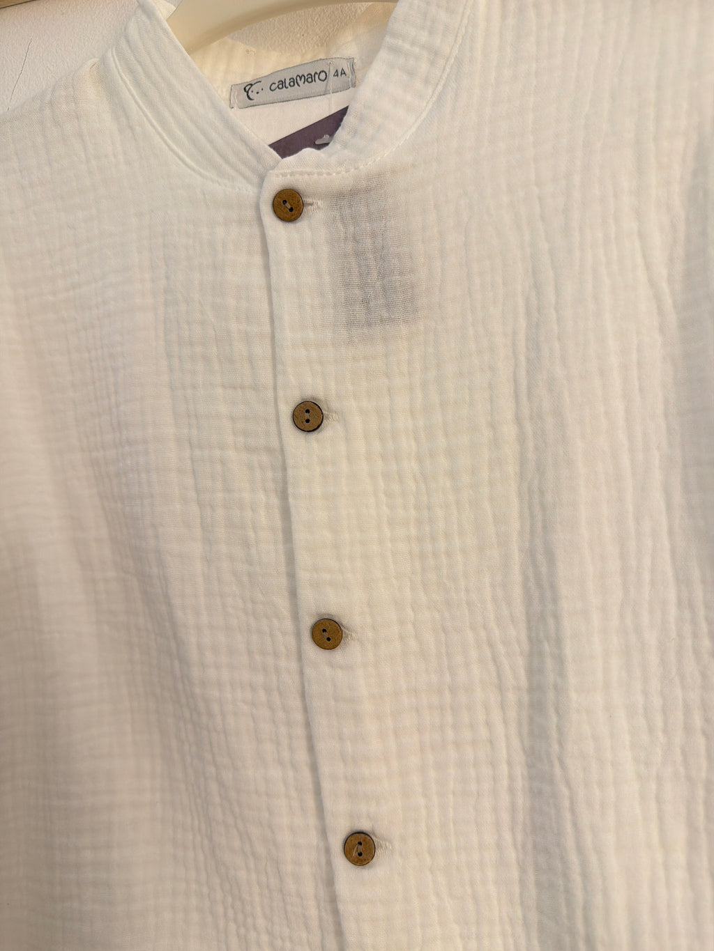Camisa bambula blanca calamaro 5039