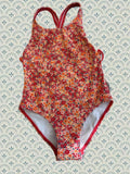 Bañador flores naranja