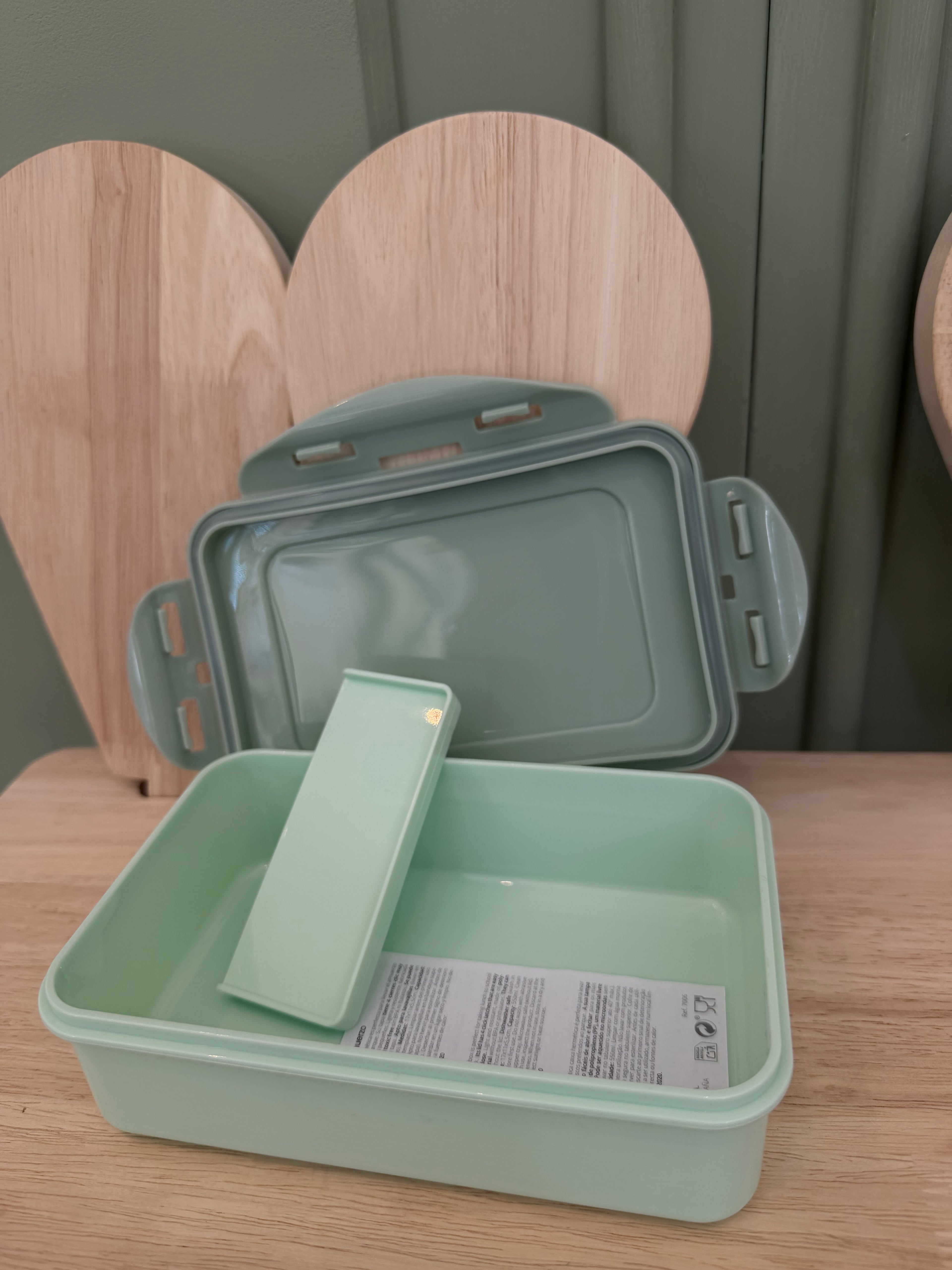 Caja almuerzo verde agua good vibes
