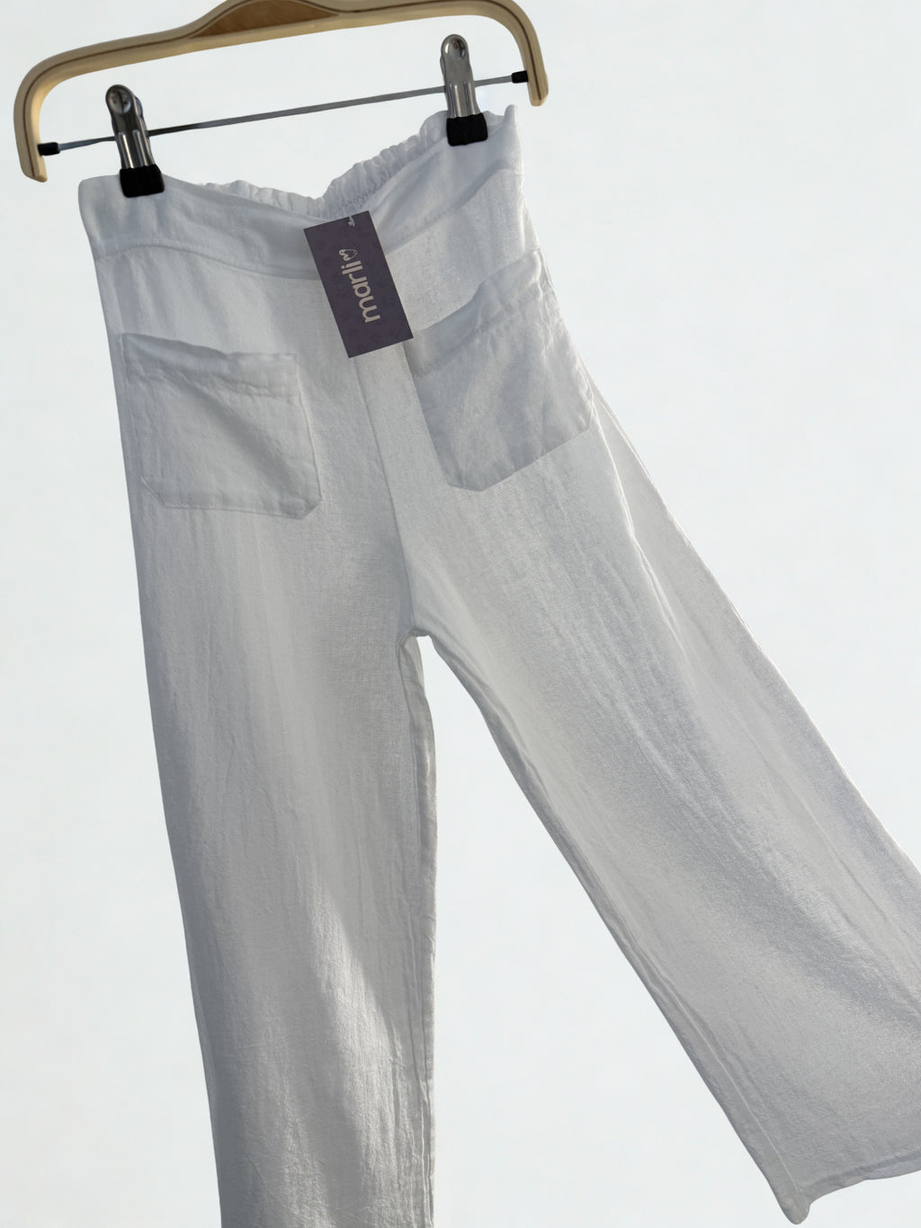 Pantalón de lino blanco