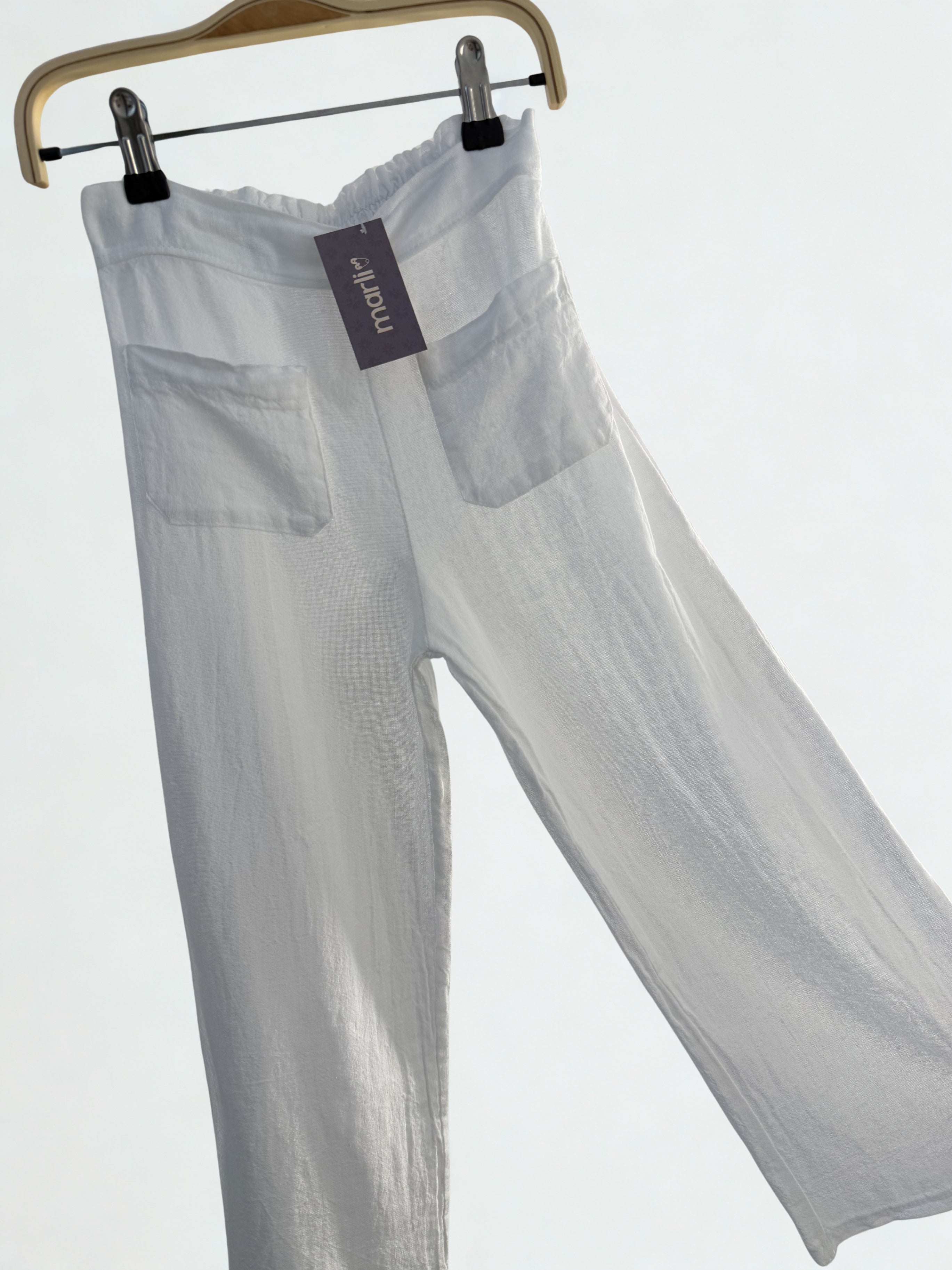 Pantalón de lino blanco