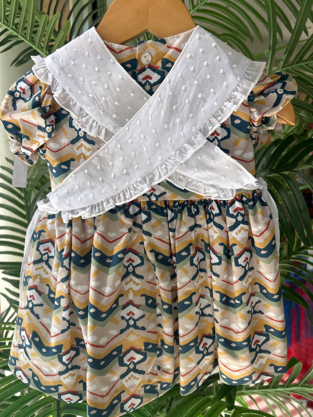 Vestido étnico con mañanita en plumeti