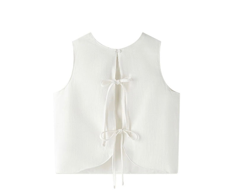 Blusa blanca lazo