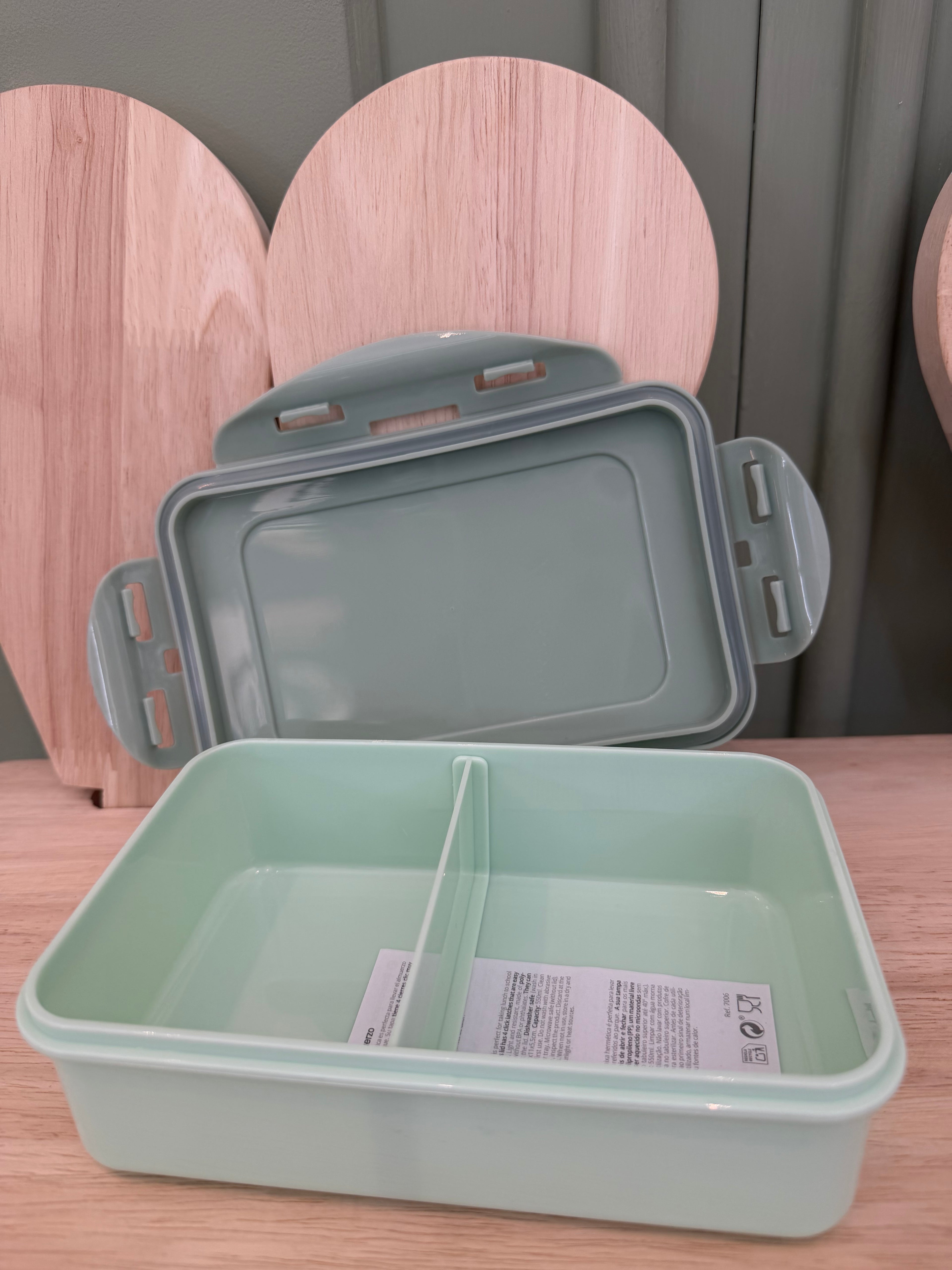 Caja almuerzo verde agua good vibes