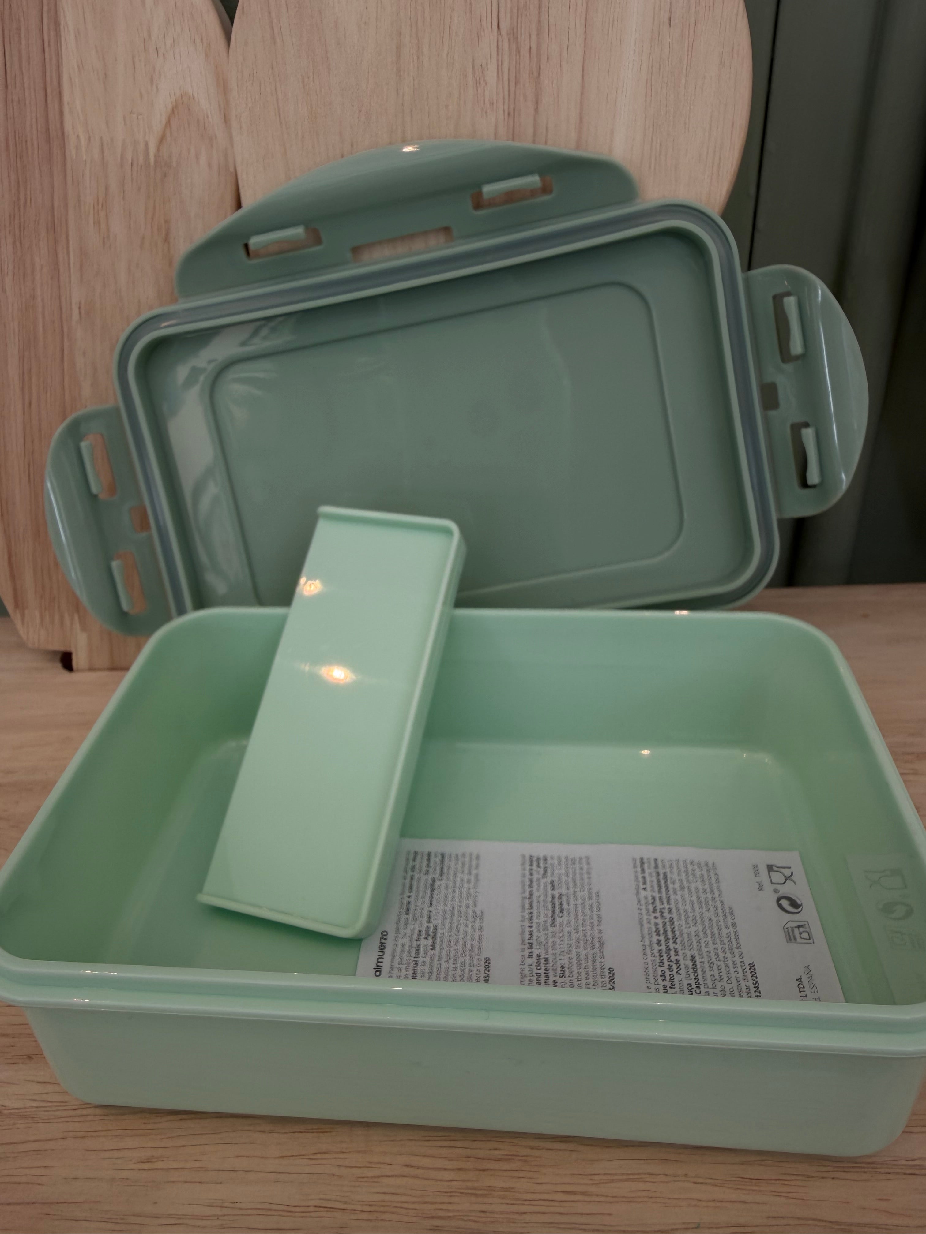 Caja almuerzo verde agua good vibes