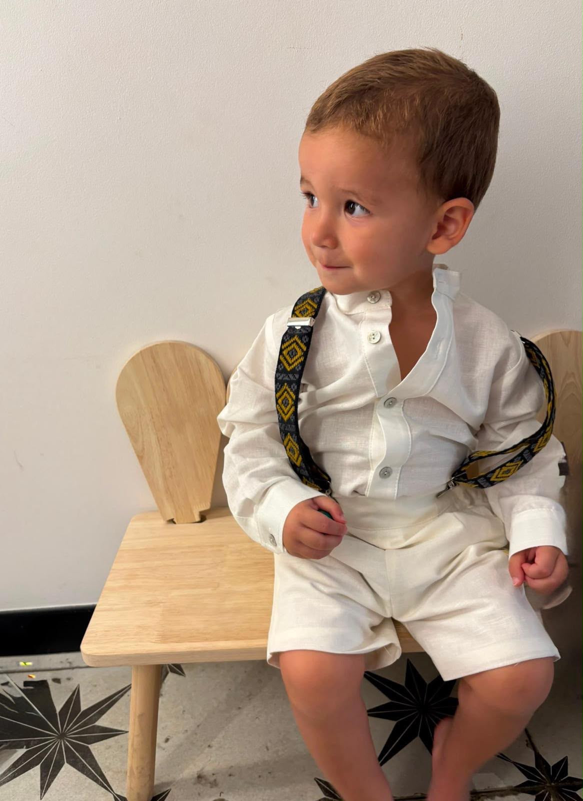Camisa lino blanco/ marfil