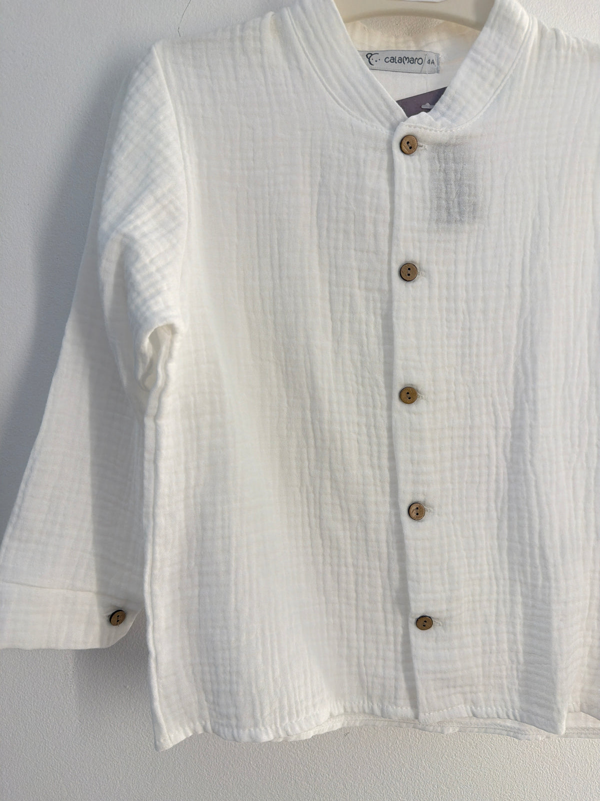 Camisa bambula blanca calamaro 5039