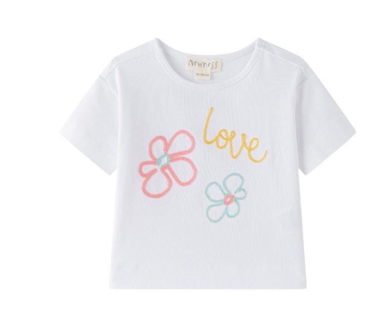Camiseta blanca flores