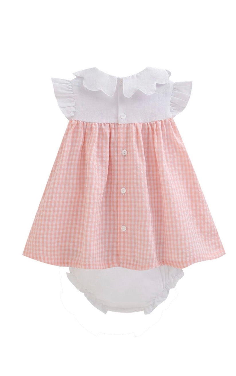 Vestido vichy rosa/naranja