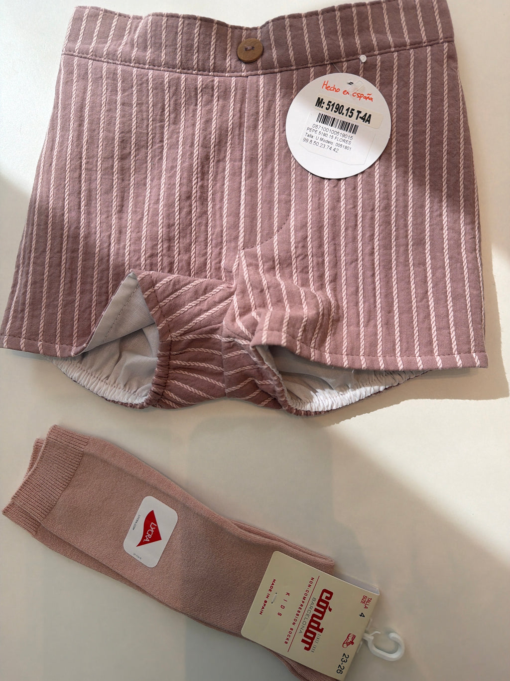 Pantalón corto rayas rosas colección DULCE