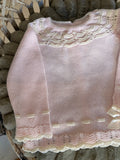 Conjunto hilo rosa y beig