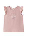 Camiseta flor bordada