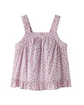 Conjunto niña flores malva