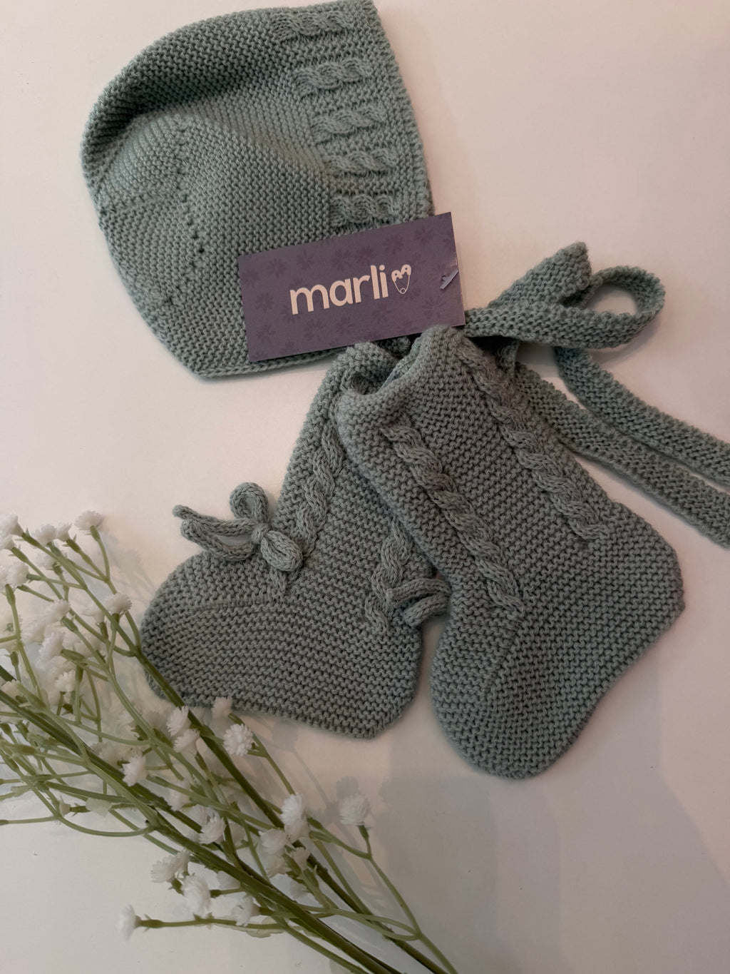 Capota unisex lana verde agua
