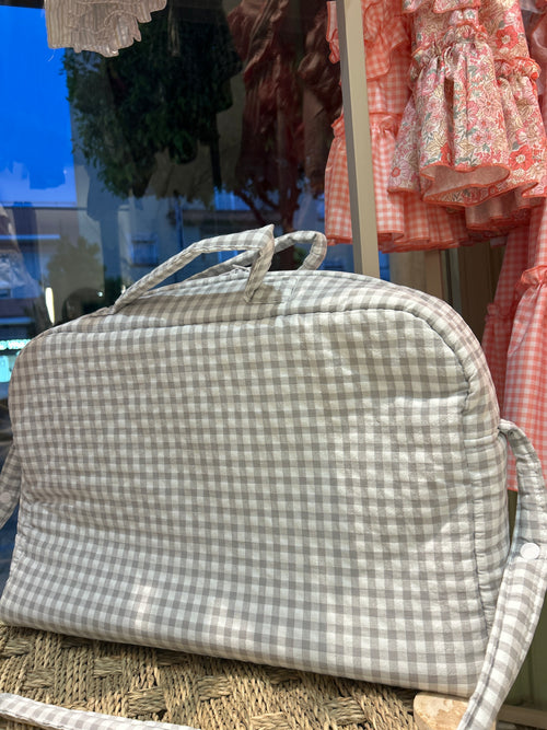 BOLSO MATERNIDAD VICHY GRIS