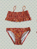 Bikini flores naranja