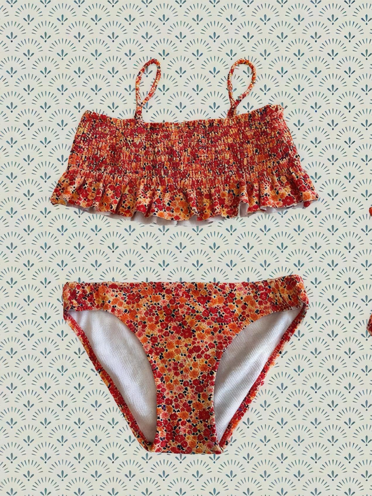 Bikini flores naranja