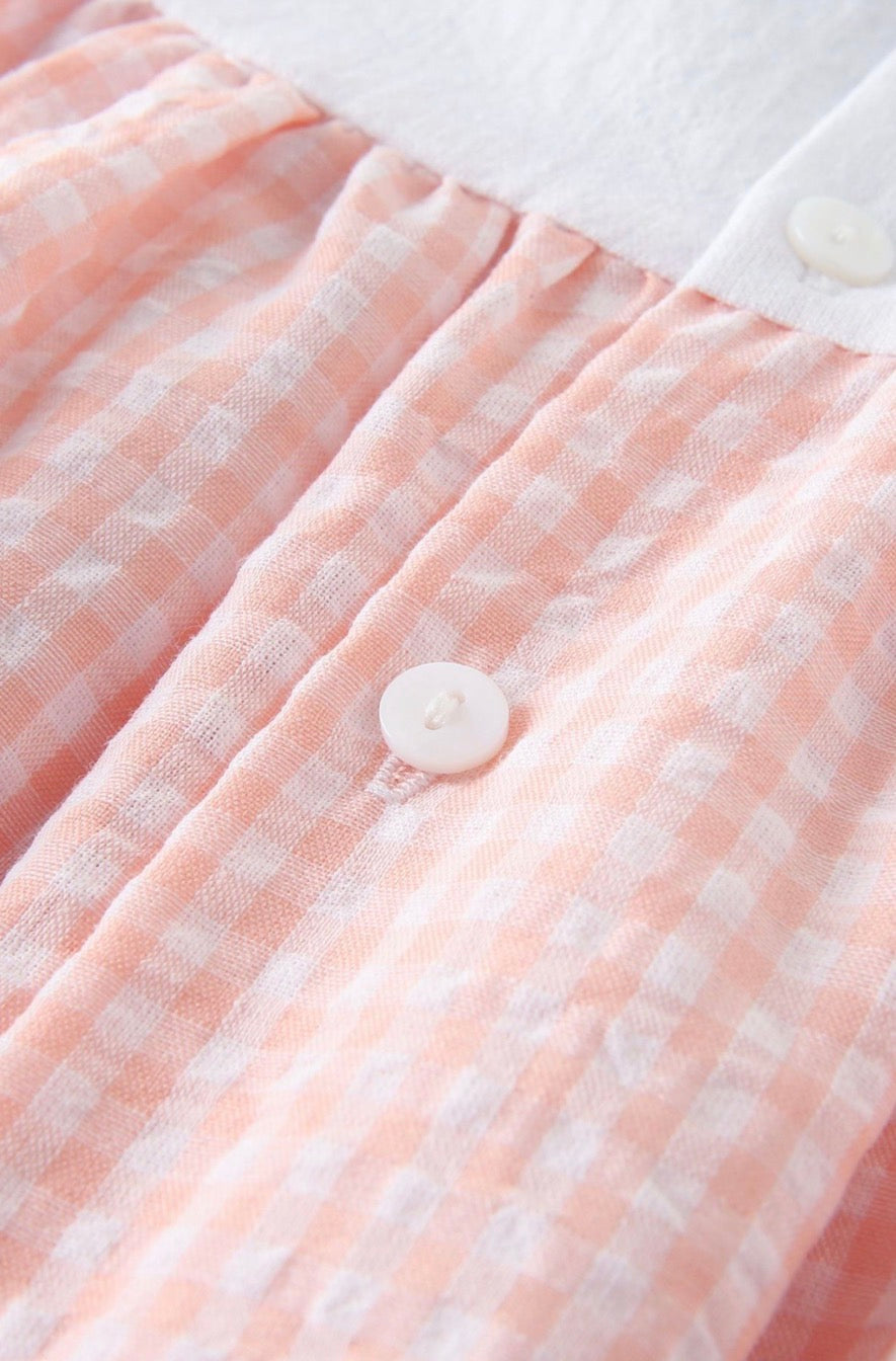 Vestido vichy rosa/naranja