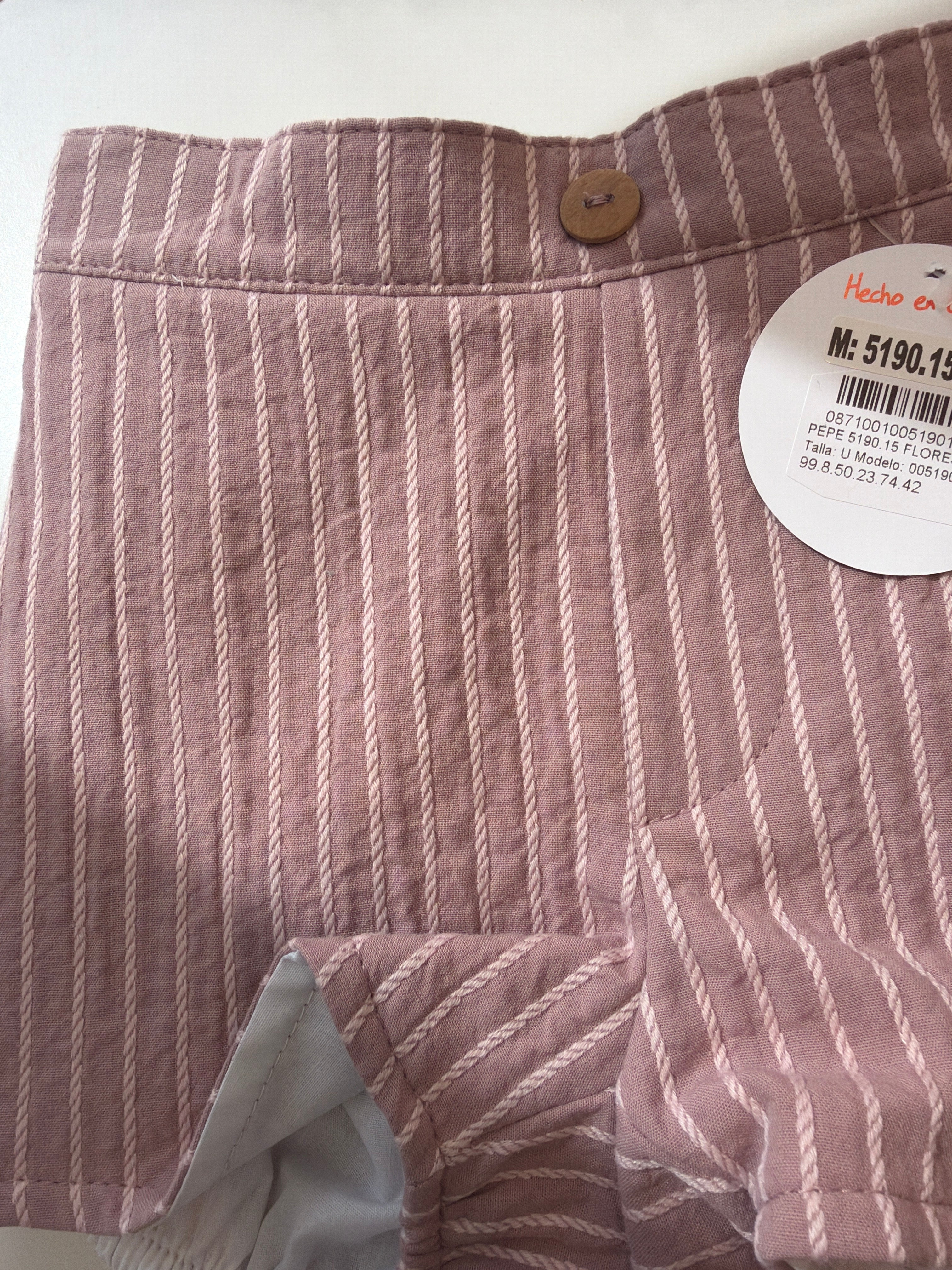 Pantalón corto rayas rosas colección DULCE