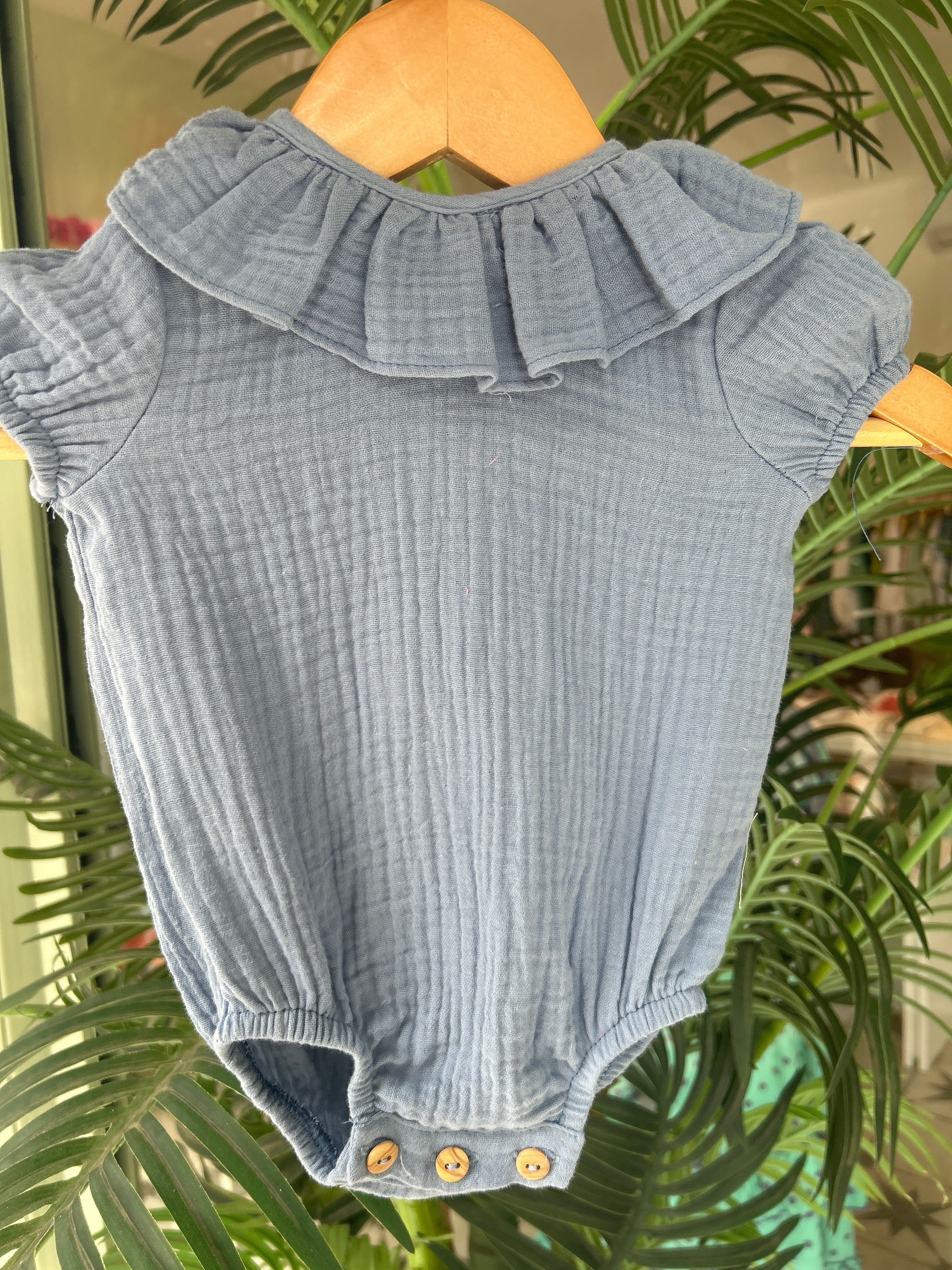 Pelele bambula azul