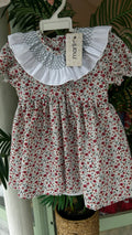 VESTIDO CUELLO SMOCK FLORES