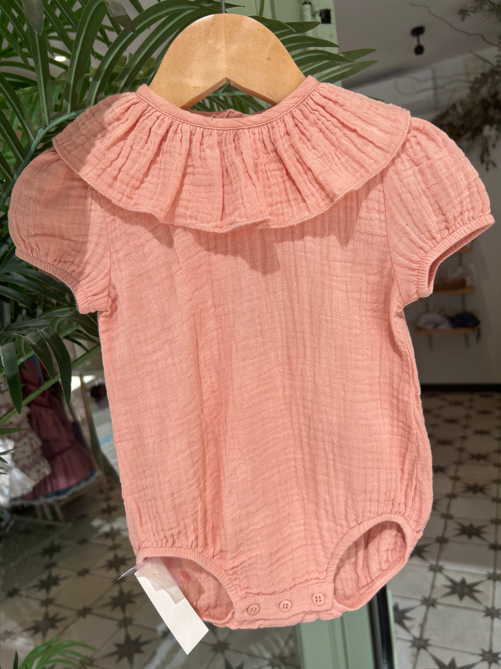 Pelele bambula naranja/coral