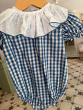 Pelele vichy azul