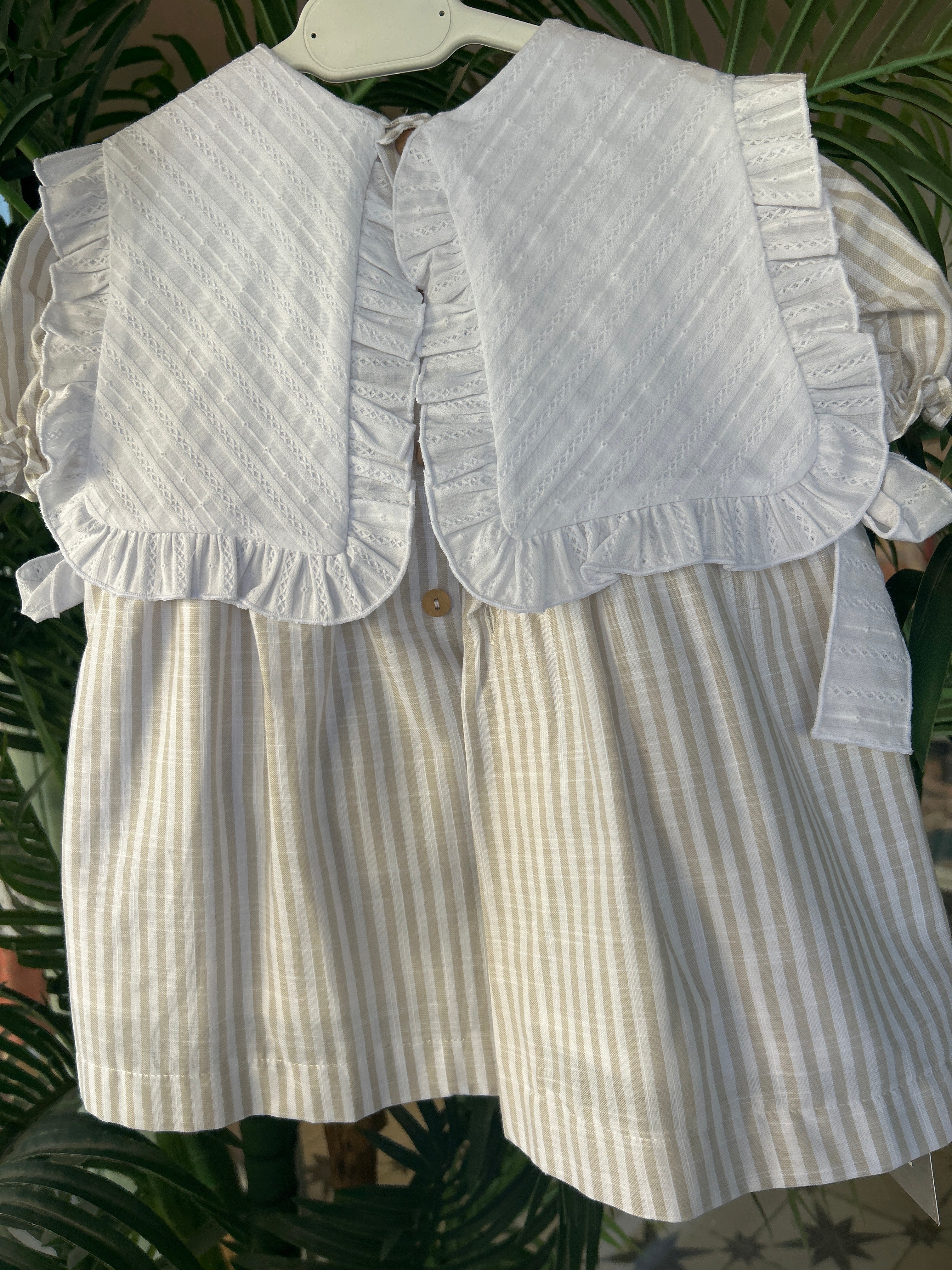 Vestido rayas beig