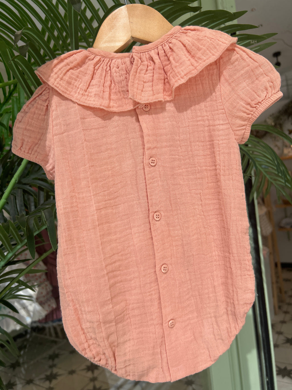 Pelele bambula naranja/coral