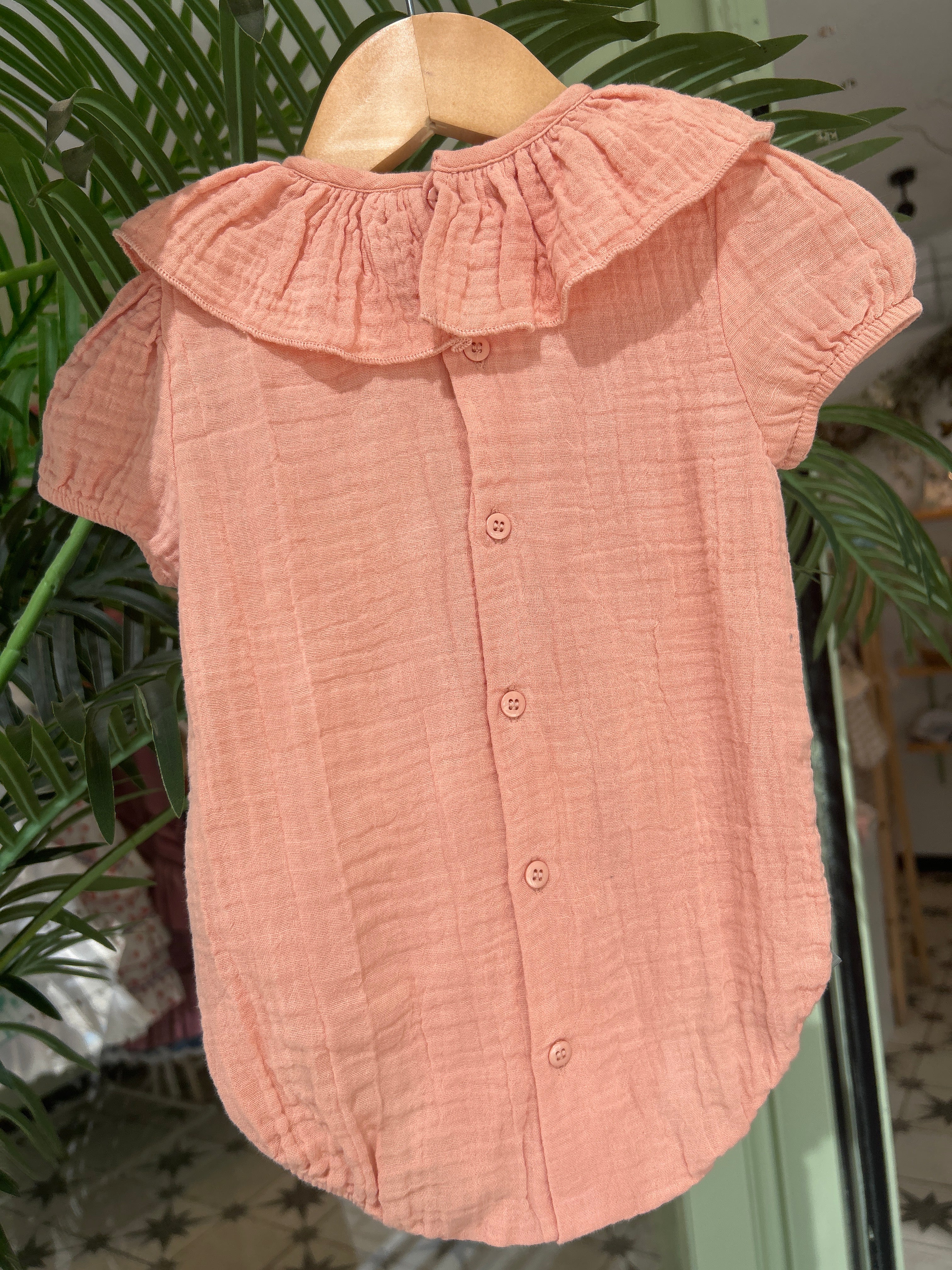 Pelele bambula naranja/coral