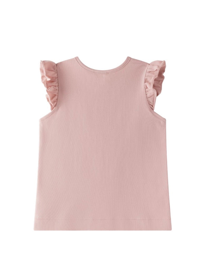 Camiseta flor bordada