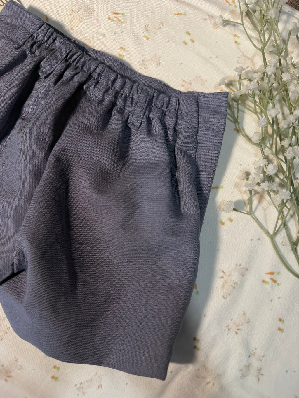 Pantalón lino azul ducado 170801