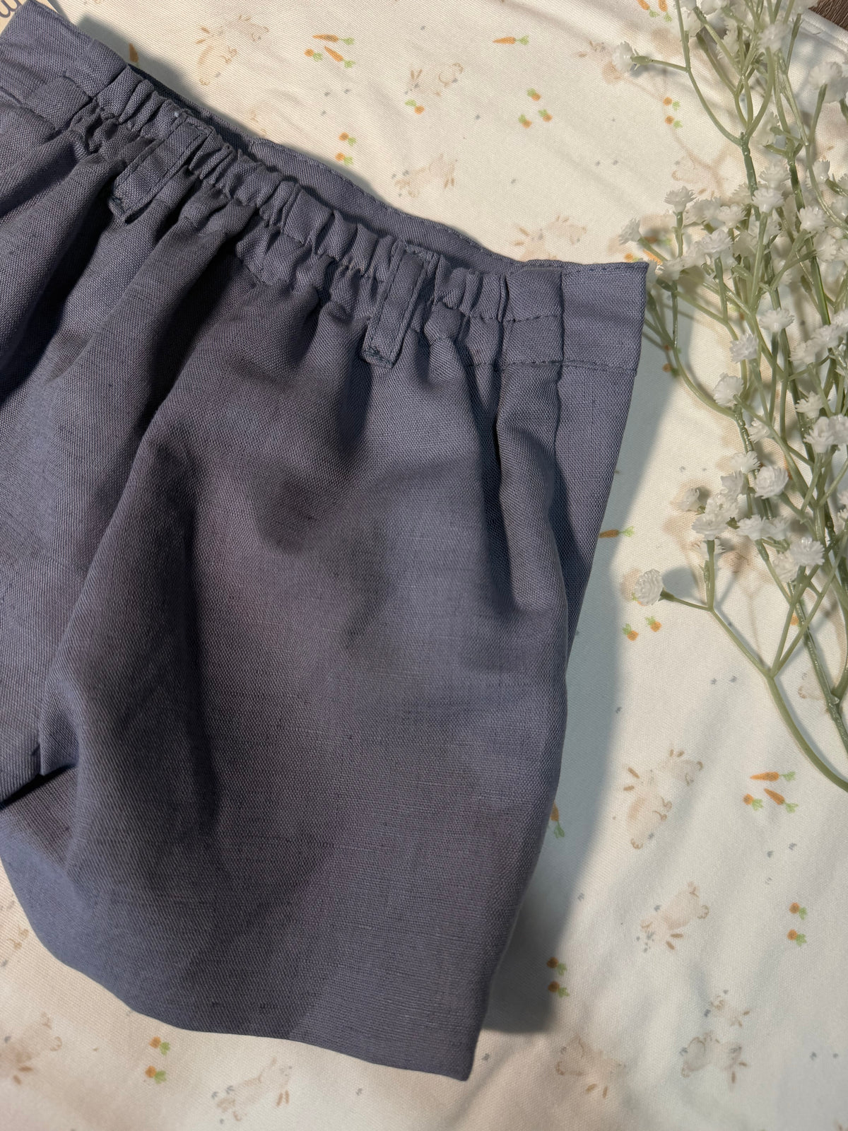 Pantalón lino azul ducado 170801