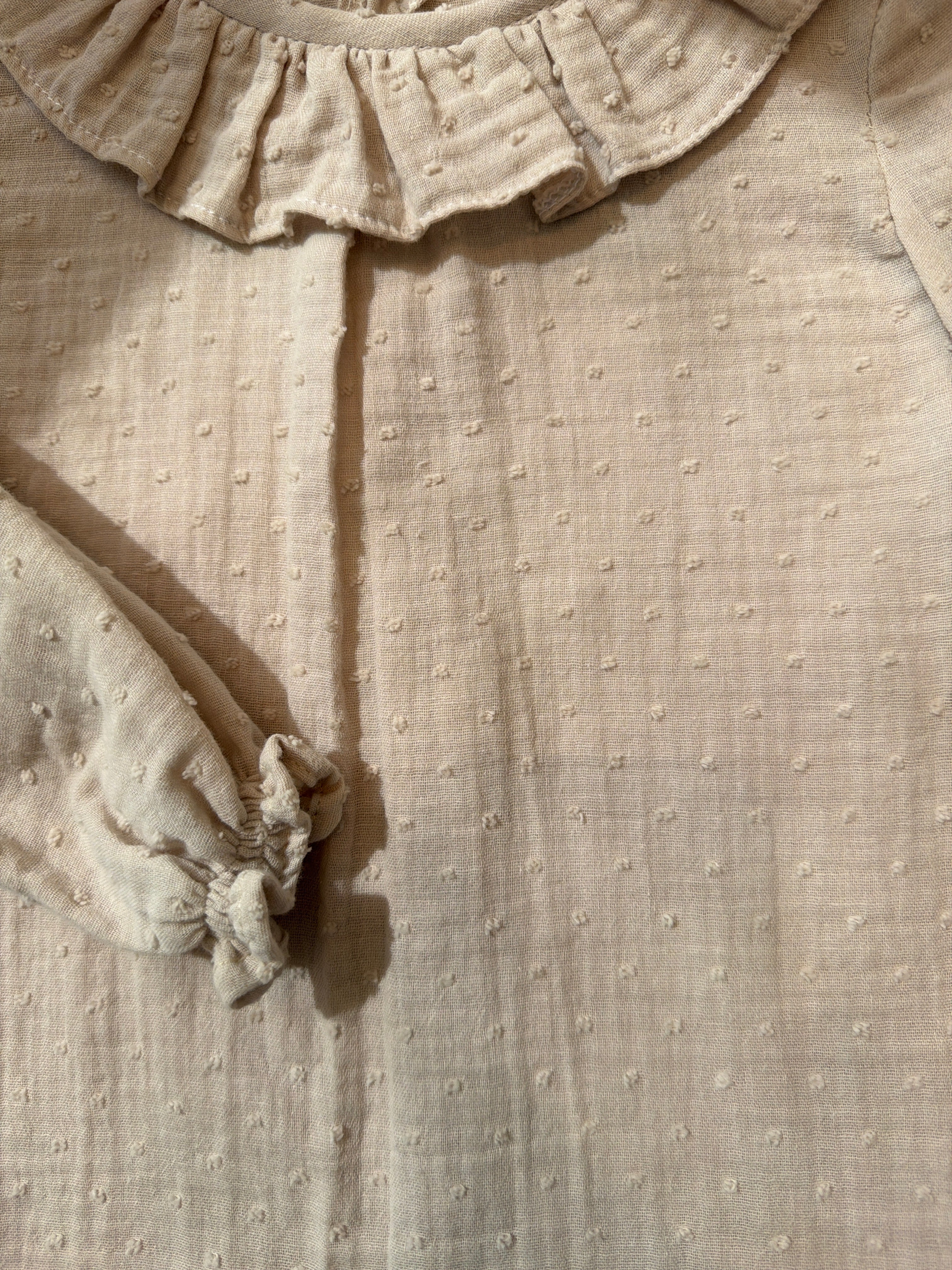 Camisa bambula y plumeti camel Valentina
