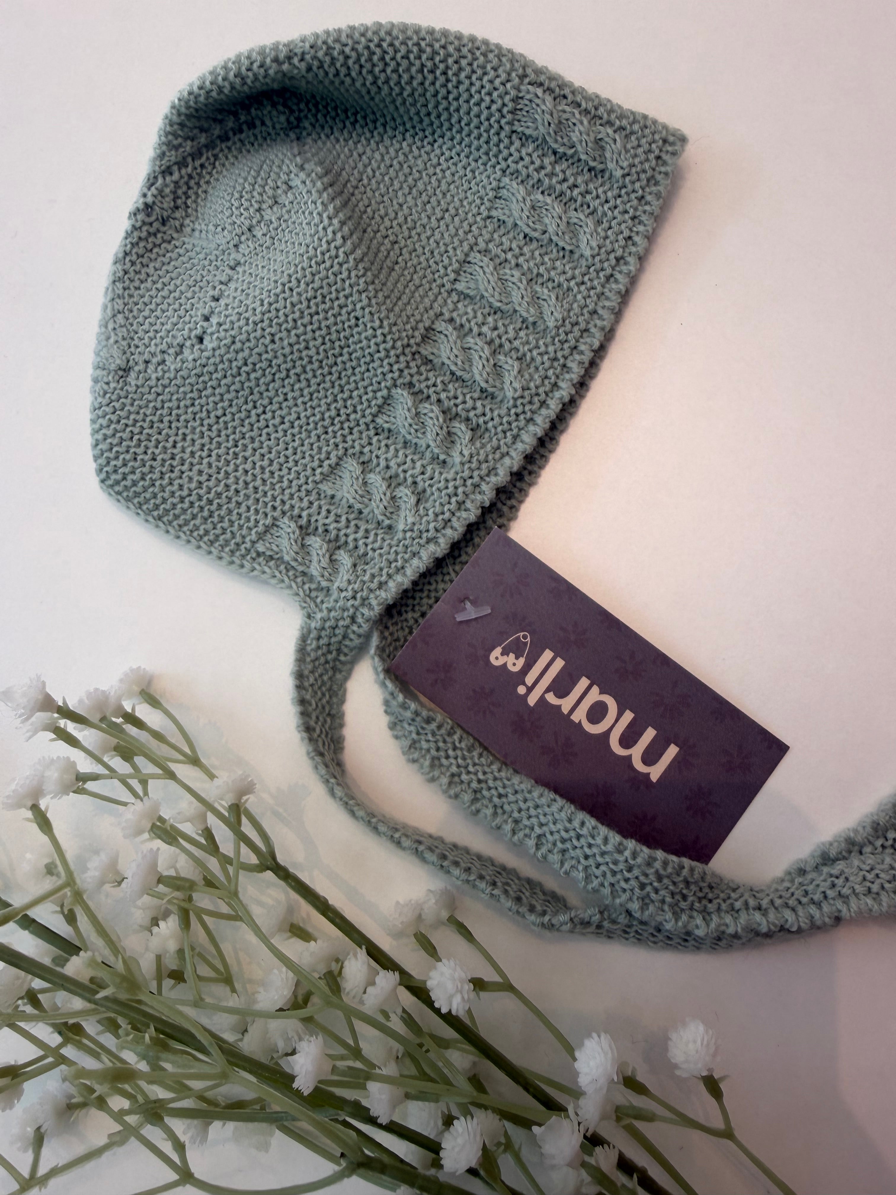 Capota unisex lana verde agua