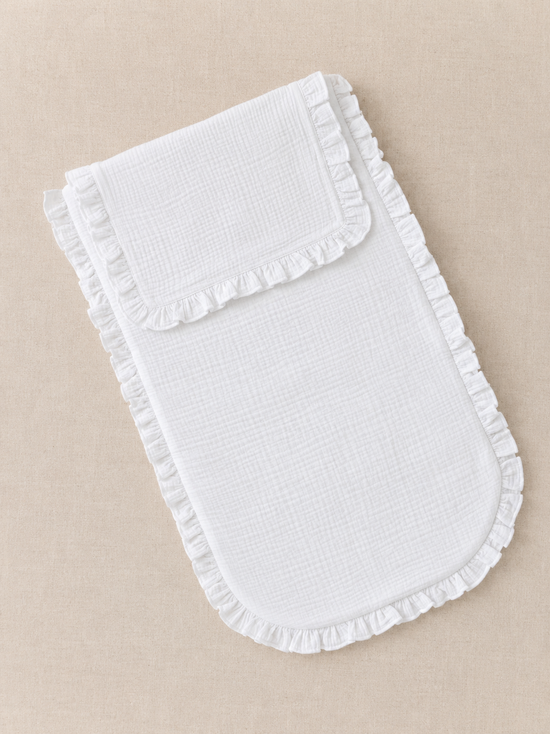 Colcha bambula volante blanca