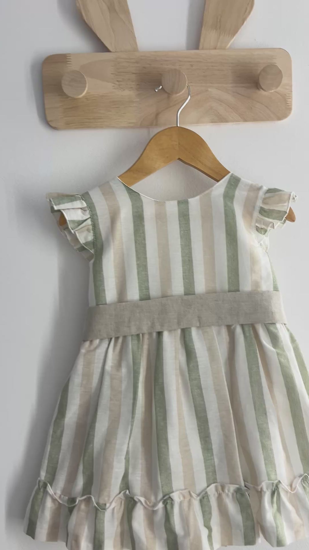 VESTIDO RAYAS VERDES Y BEIG